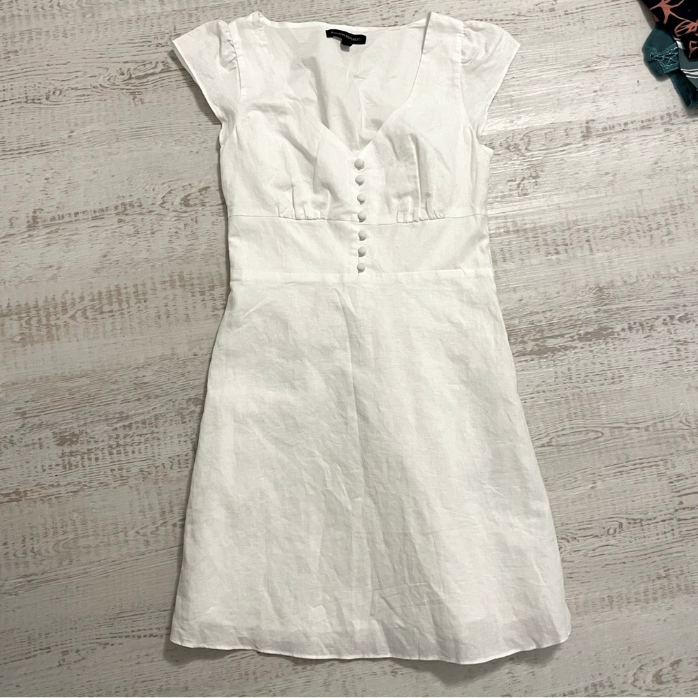 White Linen Dress Banana Republic sz 2 NWOT